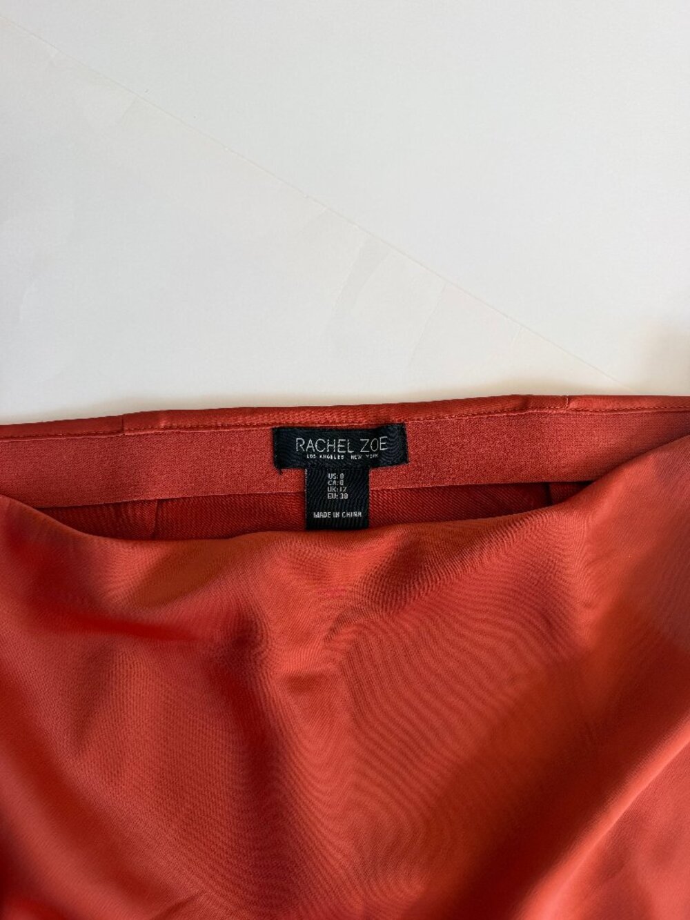 Burnt Orange Satin Midi Skirt Size 8 - Picture 6 of 7